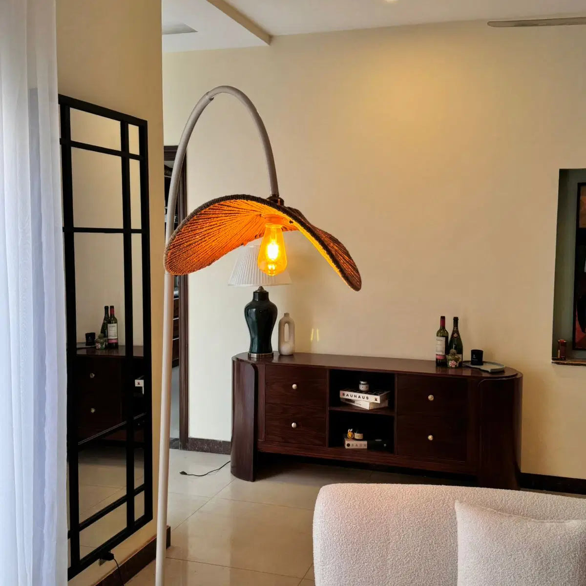 Boho Beige Arch Lamp