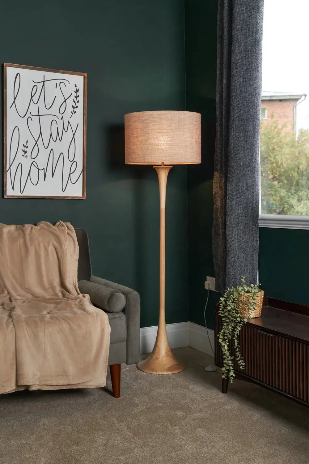 Lea Wooden Floor Lamp