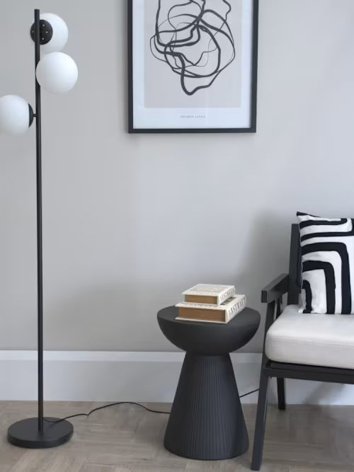 Jas Three-Way Floor Lamp in Black