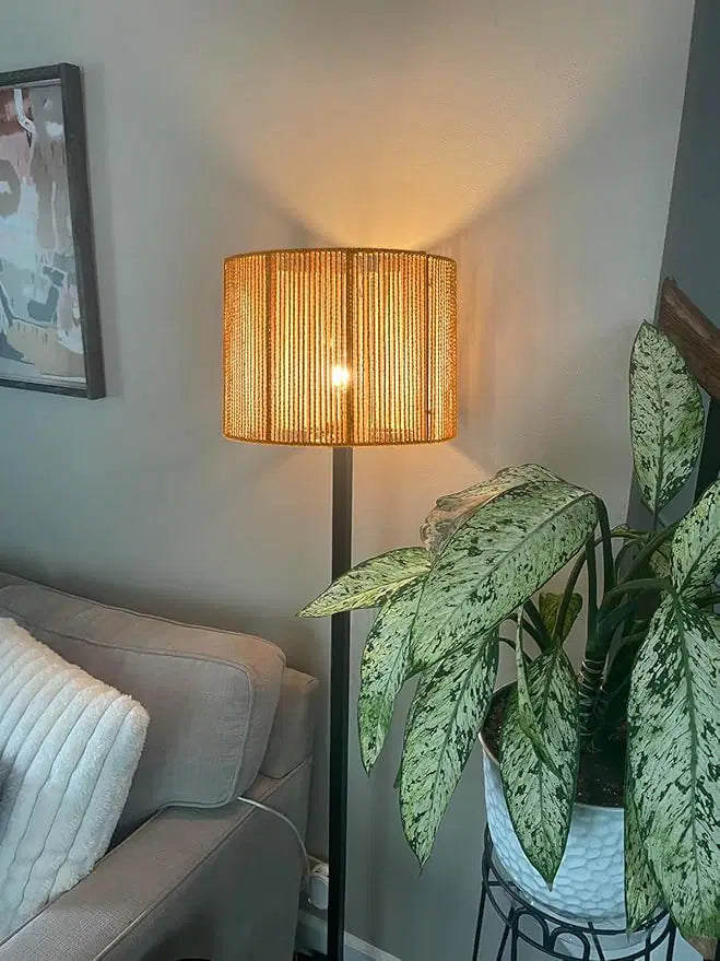 Boho Rattan Drum Lamp Shade