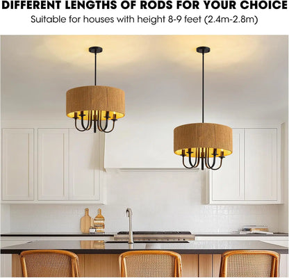 NOXARTE 5-Light Rattan Chandelier