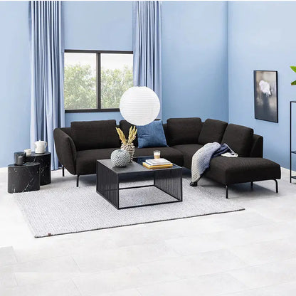 STRINGTON Square Coffee Table 80cm - Black Marble Effect