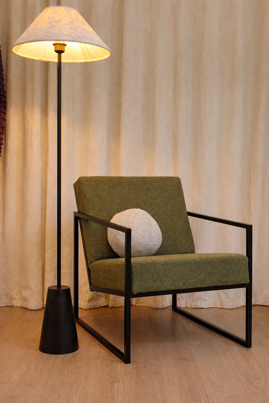 Boucle Chair in olive green
