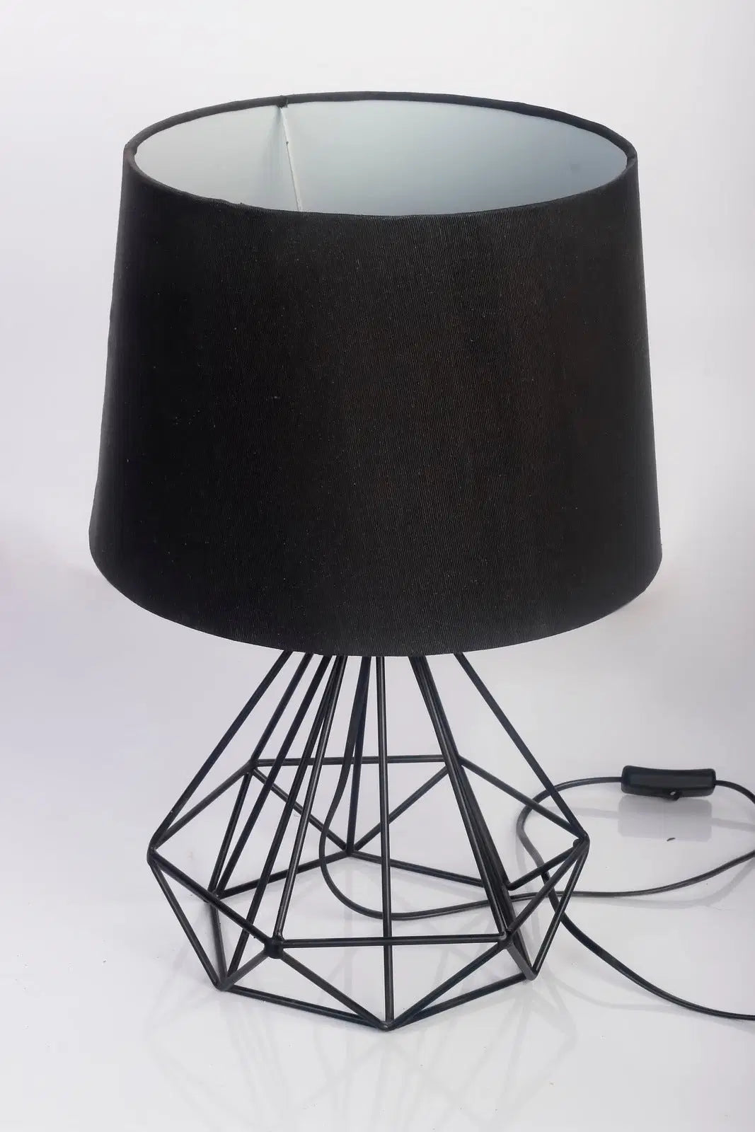 Geometric metallic side lamp