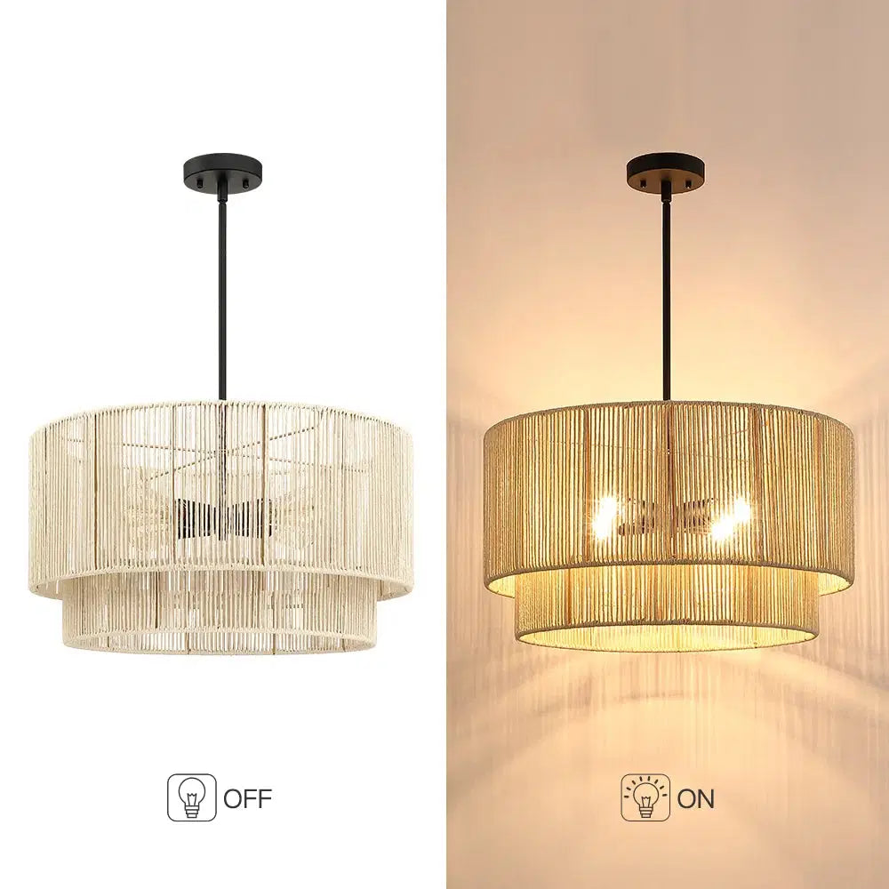 Handwoven Rattan Chandelier