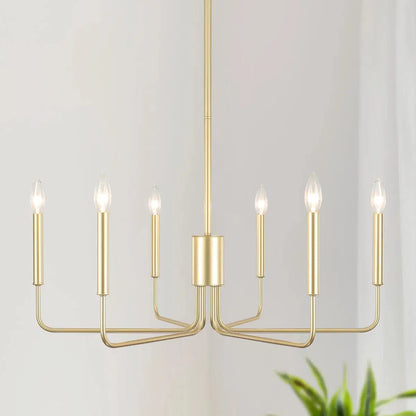 Roxsanne 6-Light Chandelier In Gold Finish