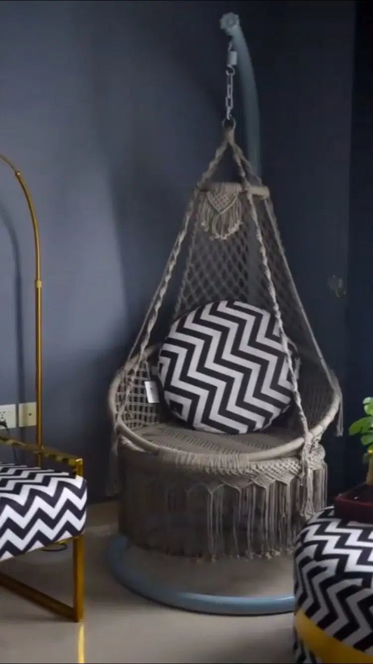 Grey Macrame Swing