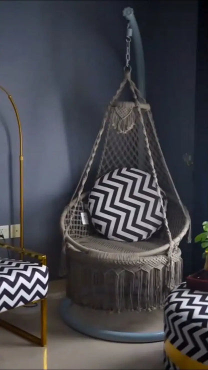 Grey Macrame Swing