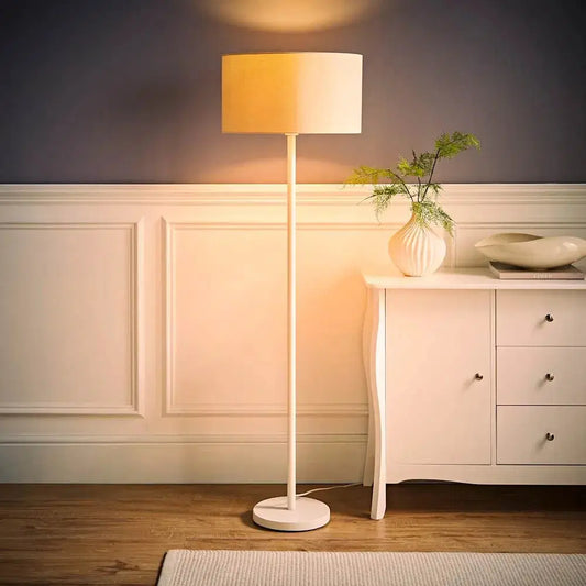 Charlie Floor Lamp – Beige Shade with Sleek Minimalist Base