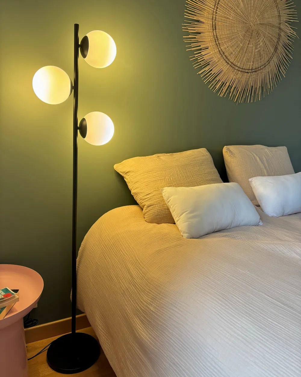 Jas Three-Way Floor Lamp in Black