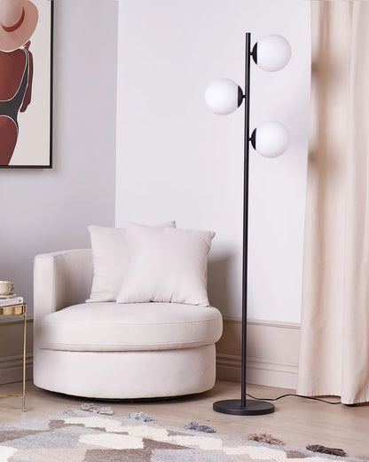 Jas Three-Way Floor Lamp in Black
